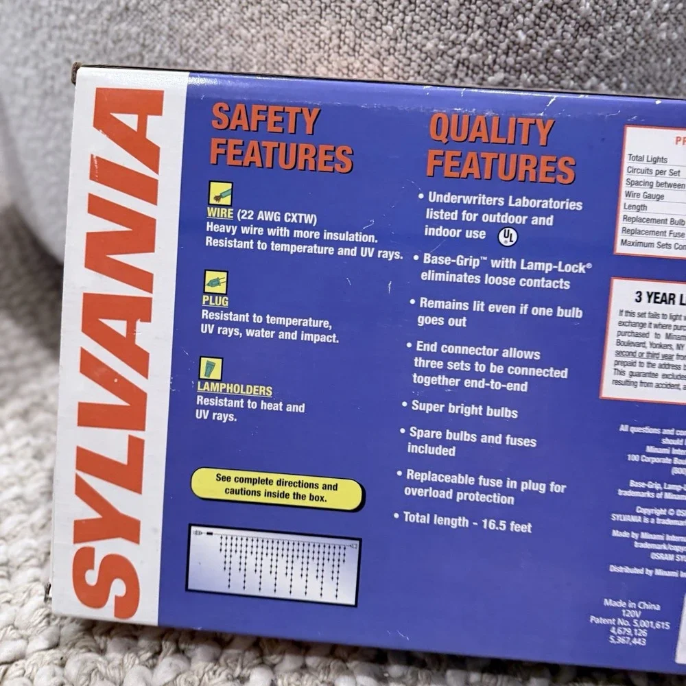 Sylvania 150 Cascading Icicle Lights Add A Set White Clear Multi Speed Control